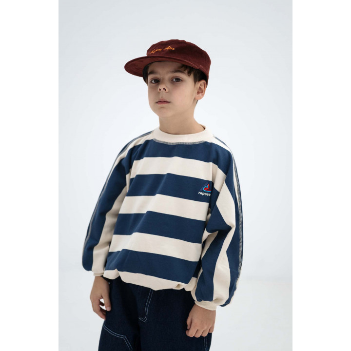 Iris Sweater Eclipse Blue Block Stripe