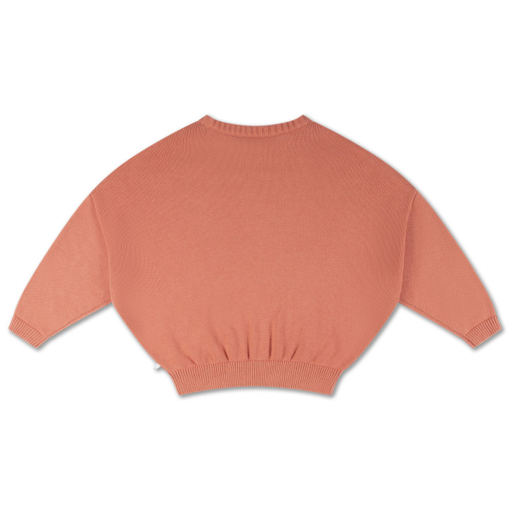 Knit Slouchy Sweater Greyish Tangerine