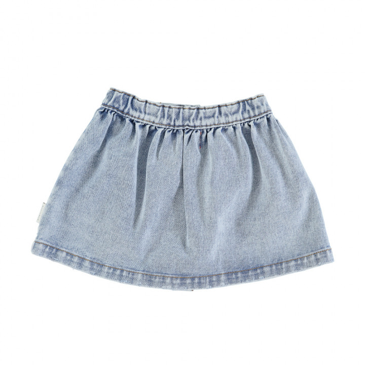 Short Skirt Washed Blue Denim | Piupiuchick | Kids Fashion | Goldfish.be