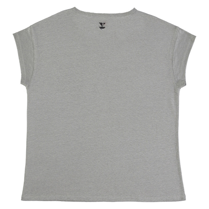 Short Sleeve Linen T-Shirt Grey
