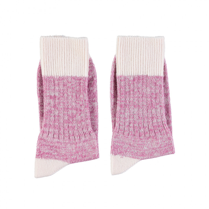 Short Socks Pink & Ecru