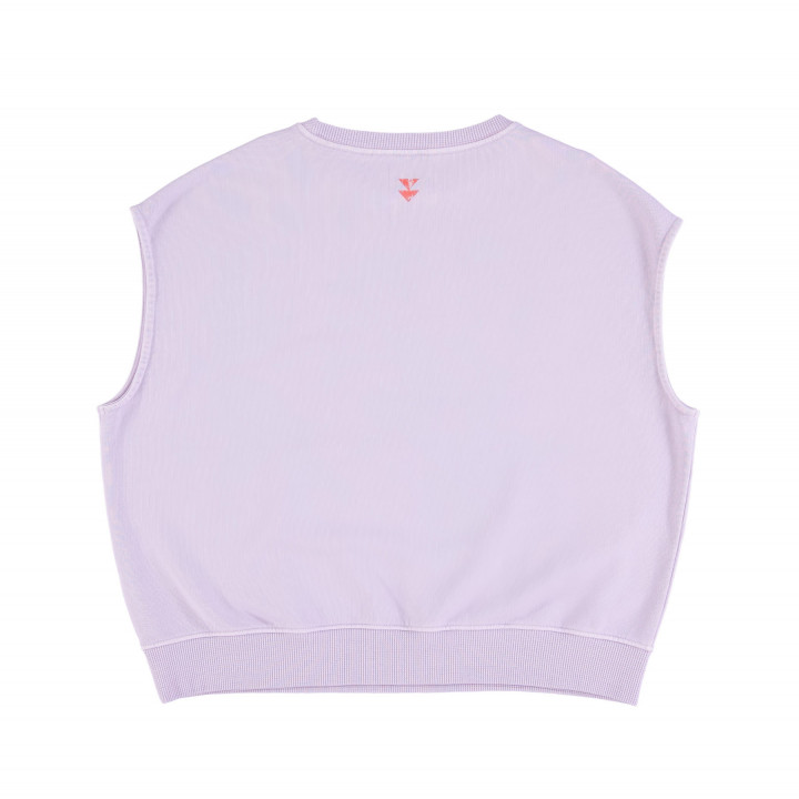 Sleeveless Sweatshirt Lilac 'Dancefloor' Print