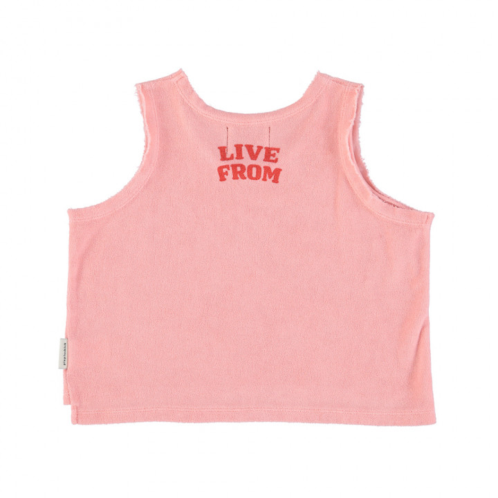 Sleeveless Tshirt Pink w/ Star Print