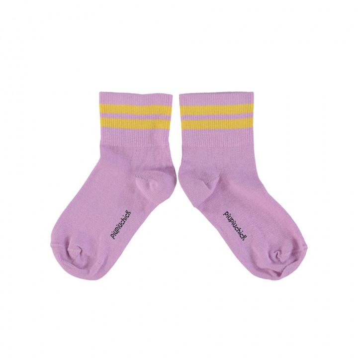 Socks Lavender w/ Yellow Stripes
