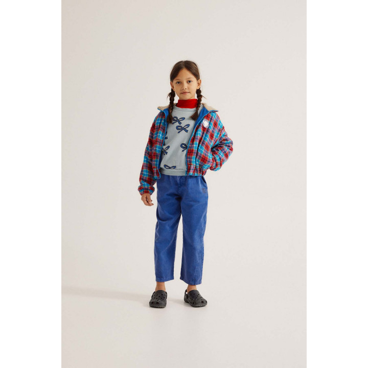 Red & Blue Checked Kids Jacket