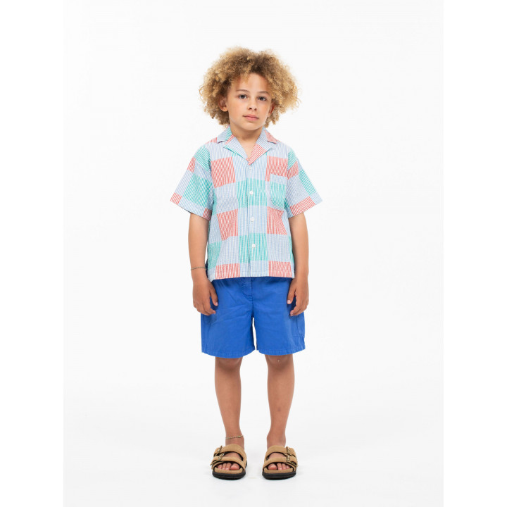 Summer Shirt Aqua Seersucker