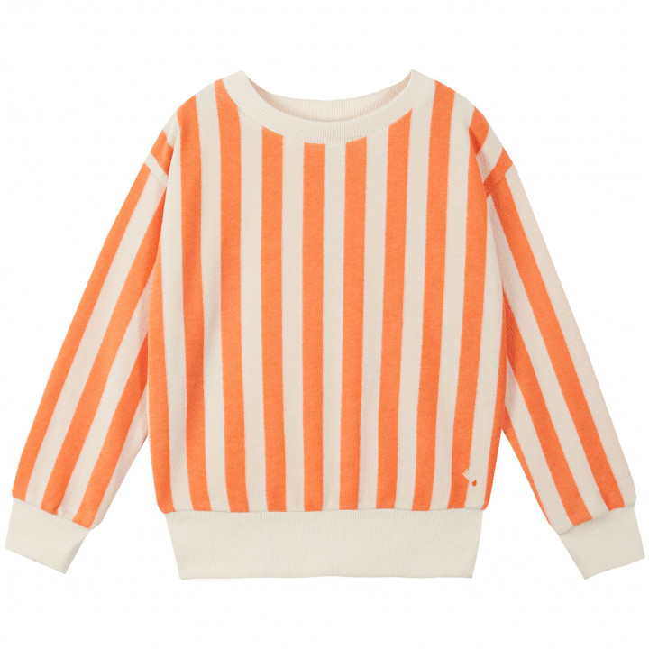Sweatshirt Rayure Orange Eponge
